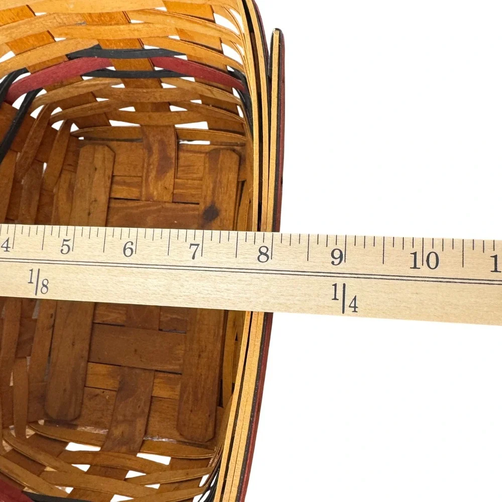Longaberger 2000 Century Celebration Handwoven Basket Leather Handles Americana